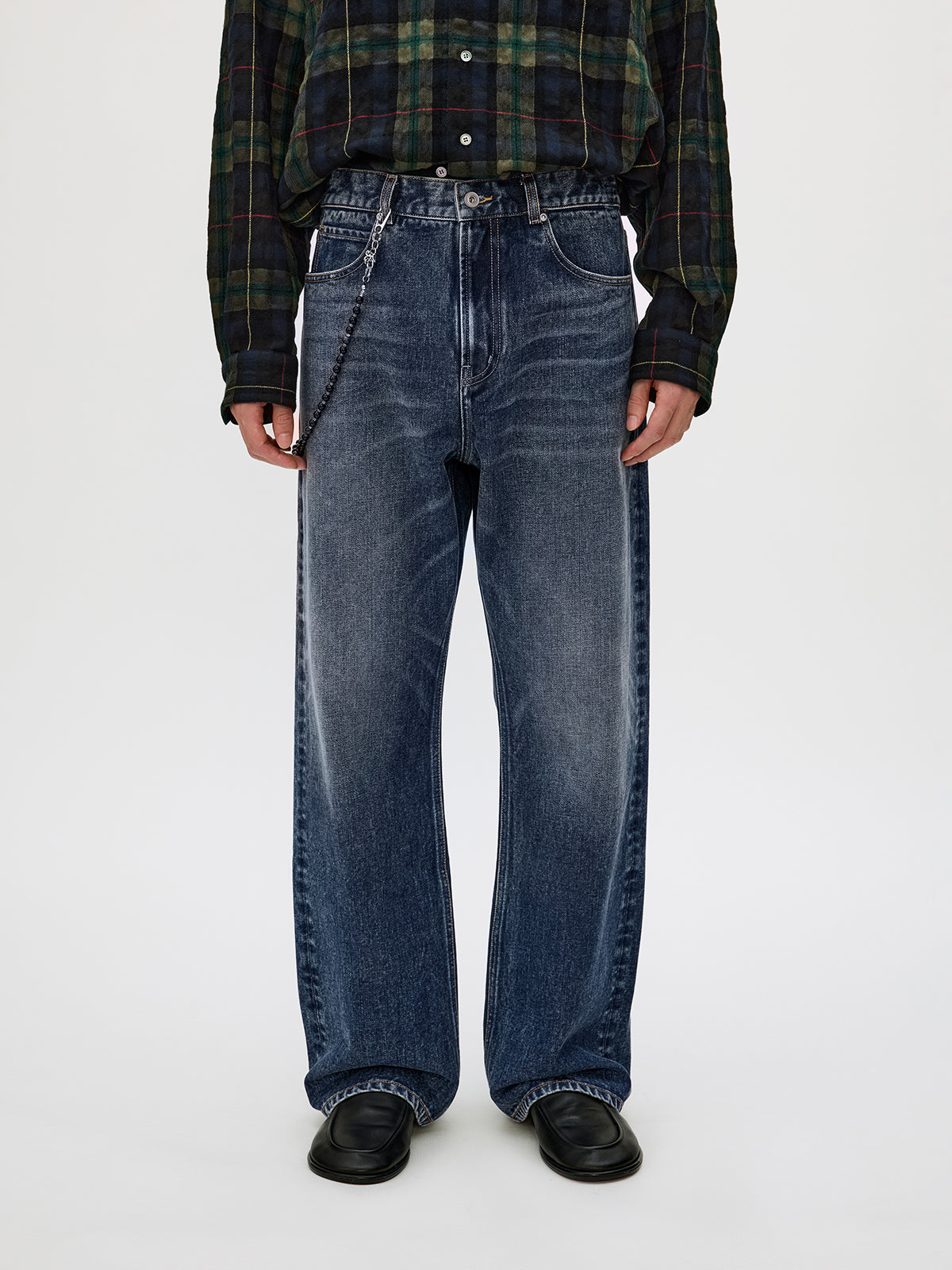 Cotton Twill Straight Leg Jeans