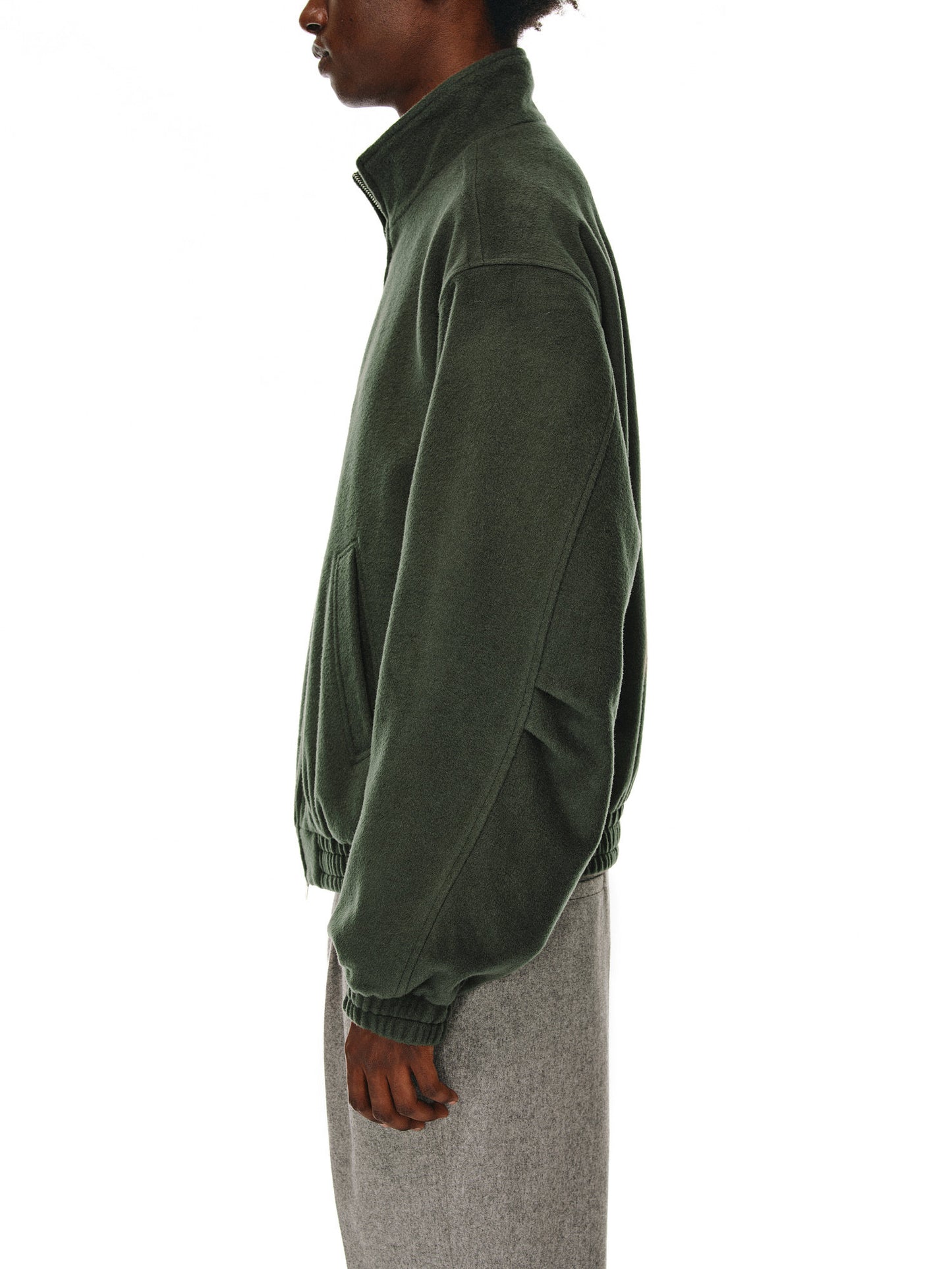 Stand Collar Wool Jacket