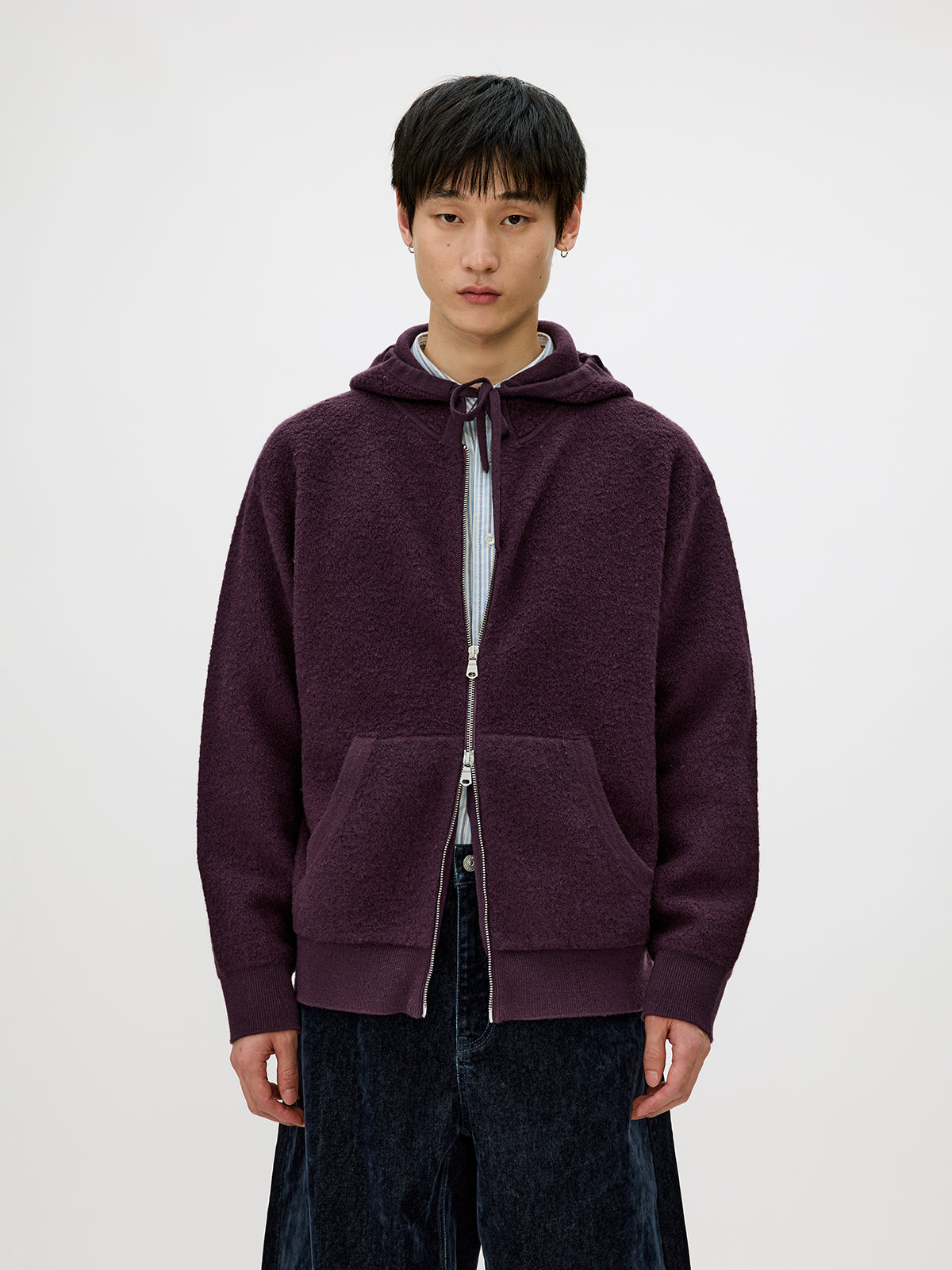 Zip-Up Hooded Cardigan