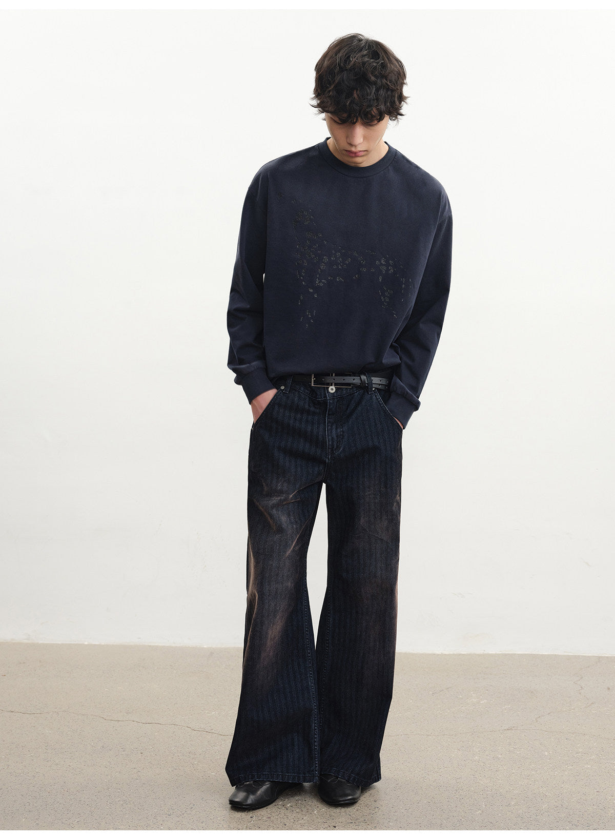 Distressed Print Faded Finish T-Shirt