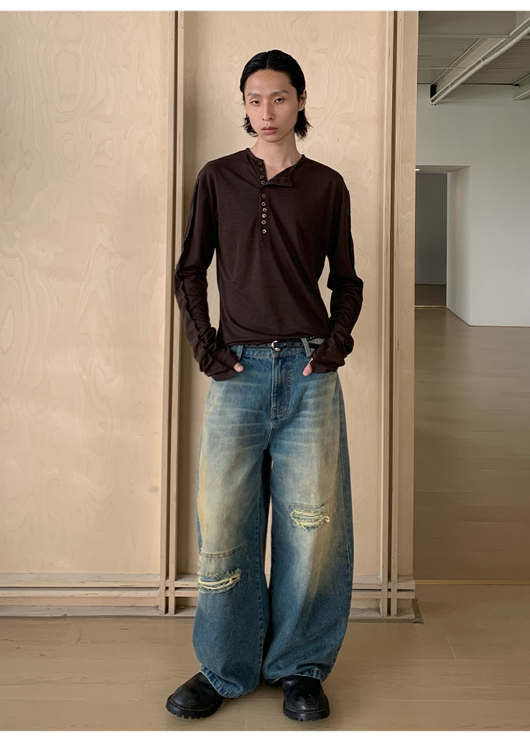 Button-Down Slim-Fit T-Shirt