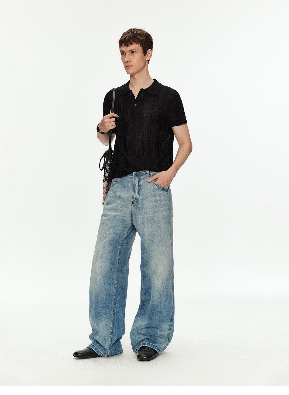 Casual Knit Polo Shirt