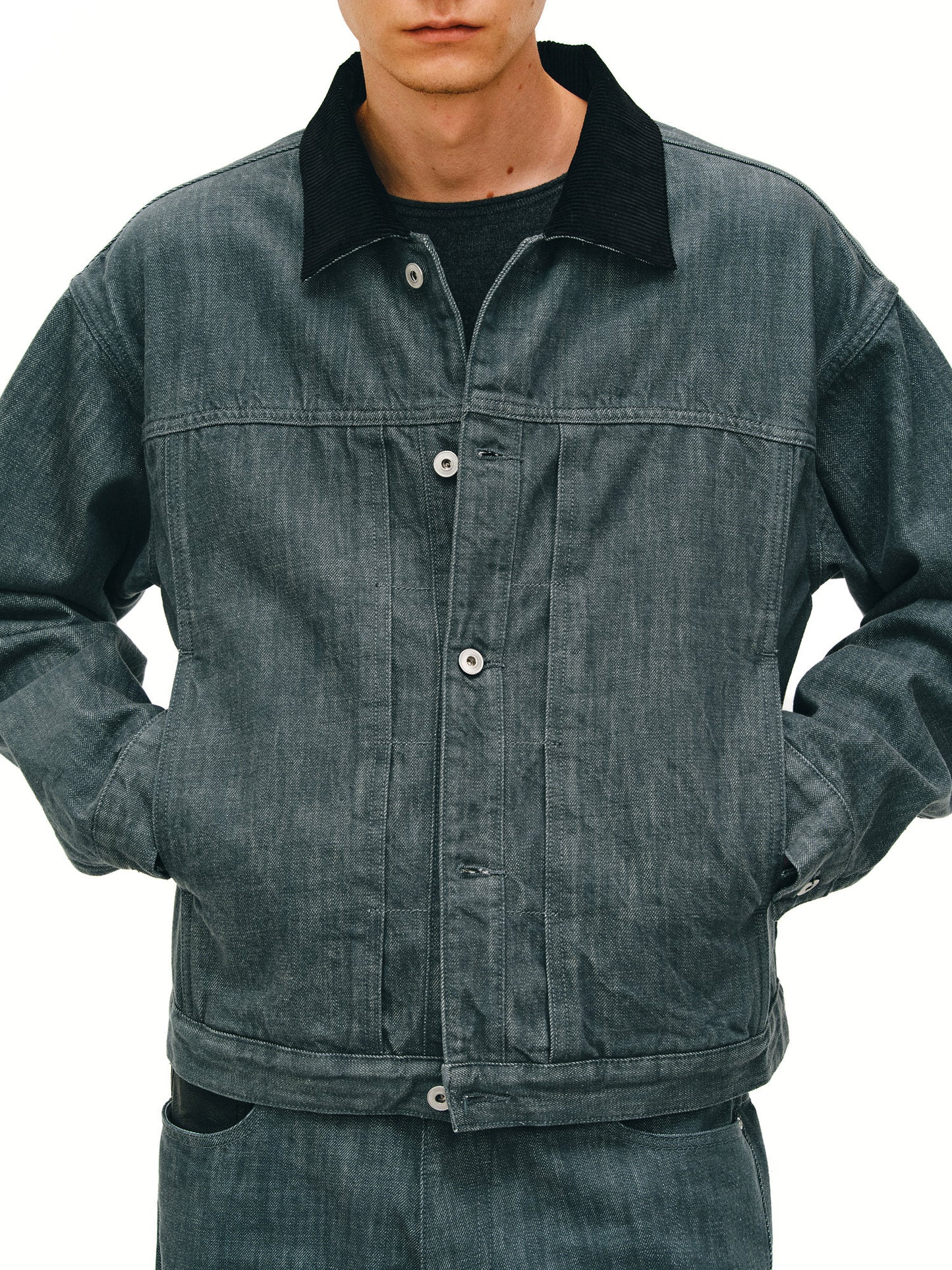 Corduroy Collar Denim Jacket