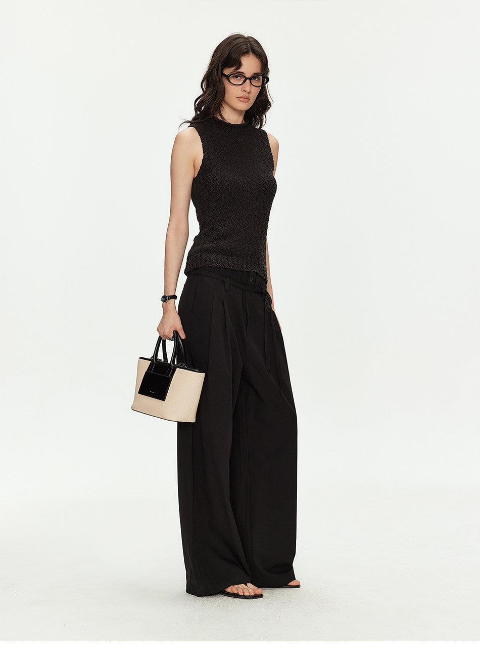 Casual Pants with Double-Pleat Design
