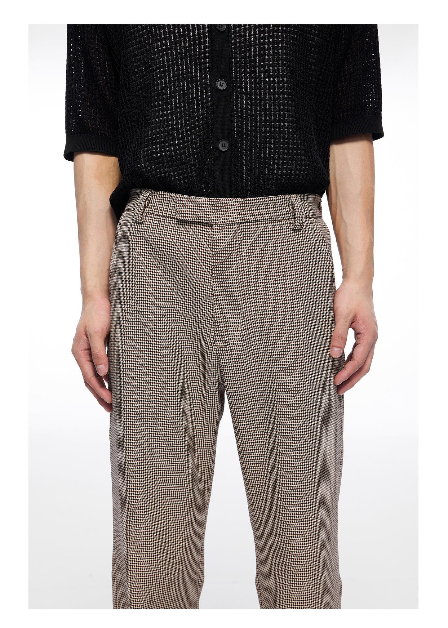 Chidori plaid straight casual pants