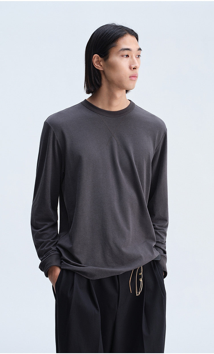 Open-Stitch Collar T-Shirt