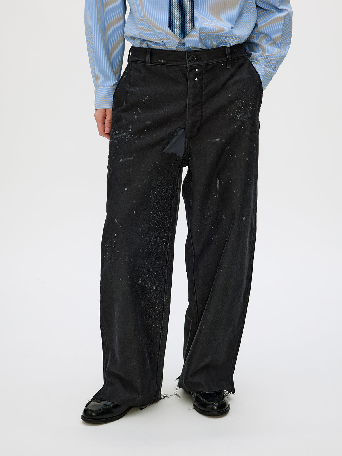 Heavy-Wash Finish Casual Pants