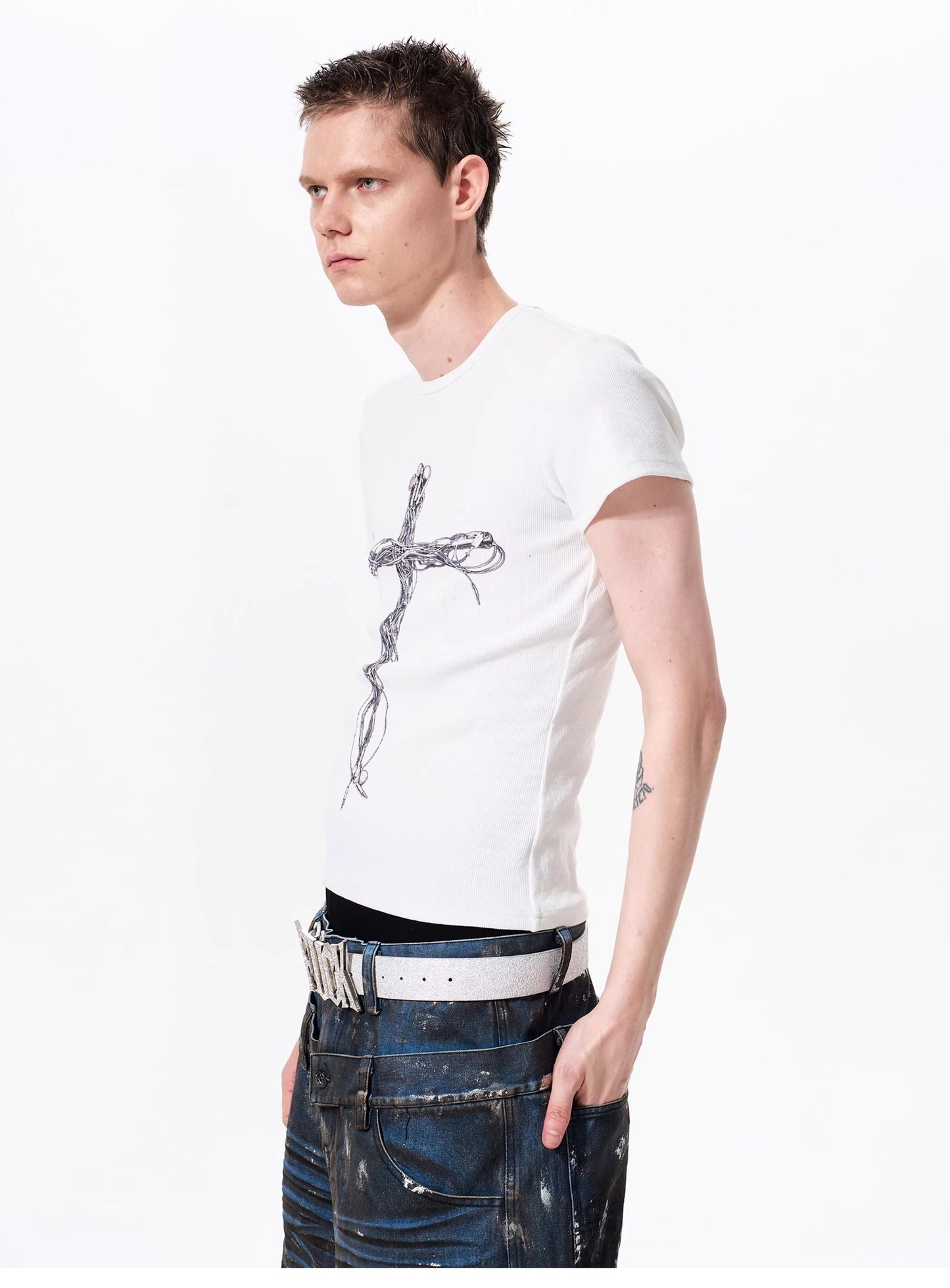 Cross Print T-Shirt
