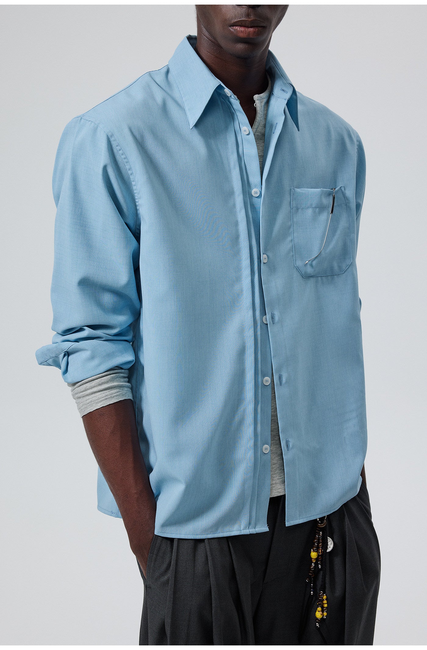 Linen-like texture shirt