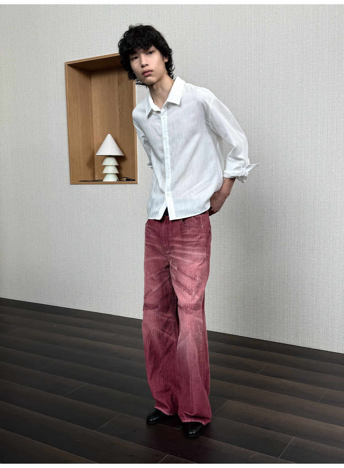 Water-Washed Straight-Leg Jeans