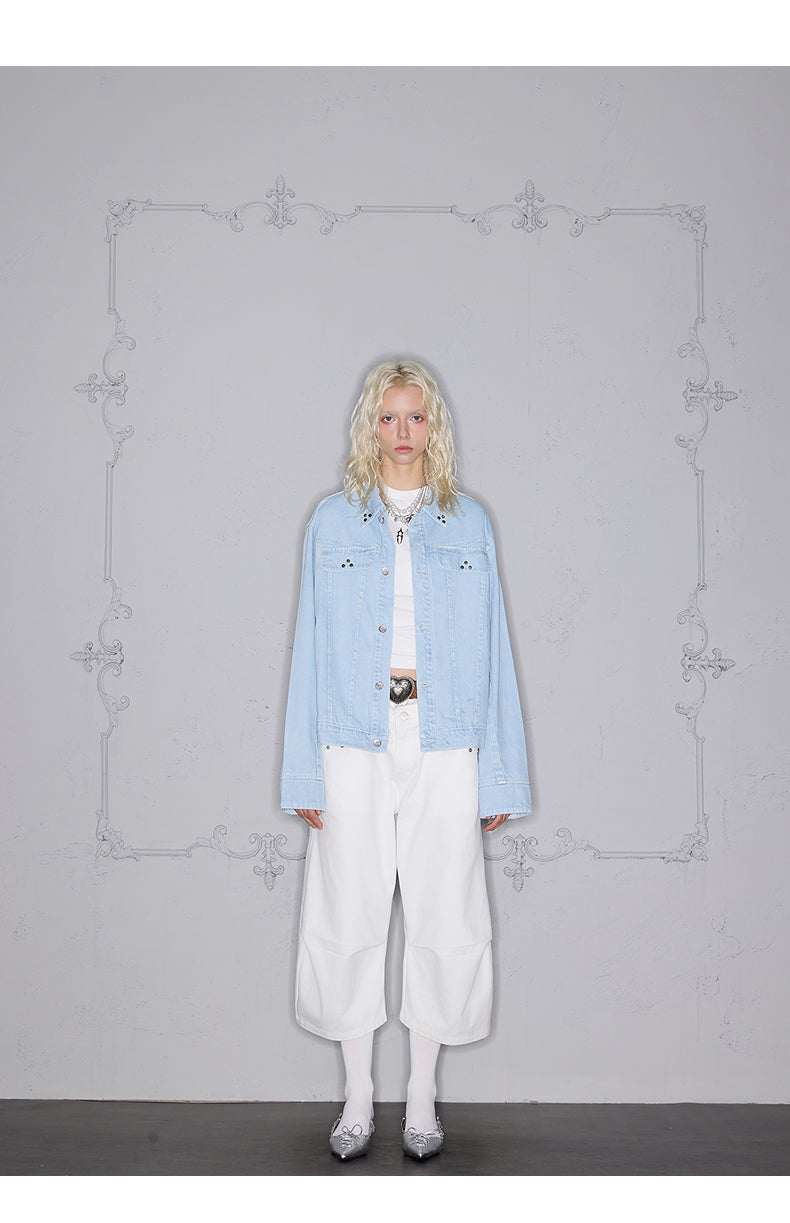 Deconstructed Pattern Denim Jacket