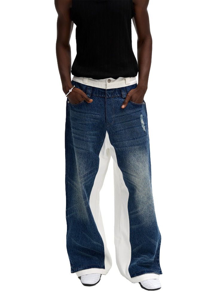 Double Layer Denim Pants