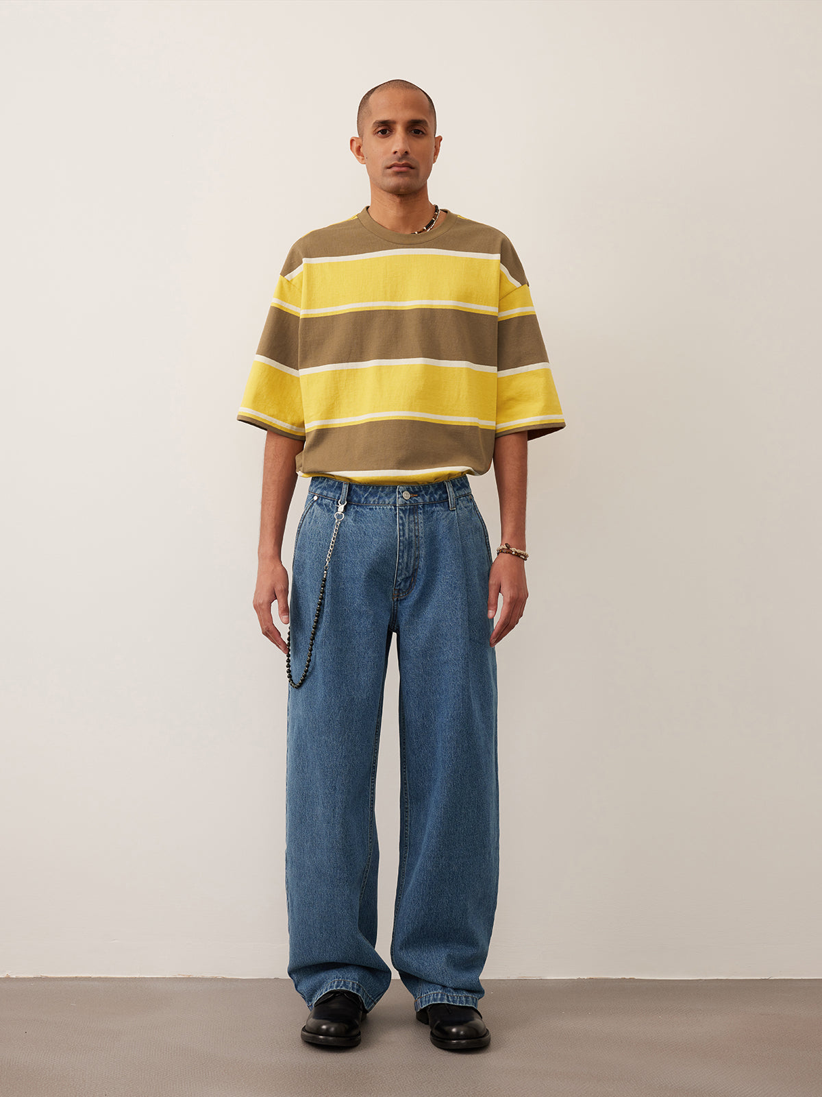 Single Pleats Loose Straight Jeans 12.25 oz.