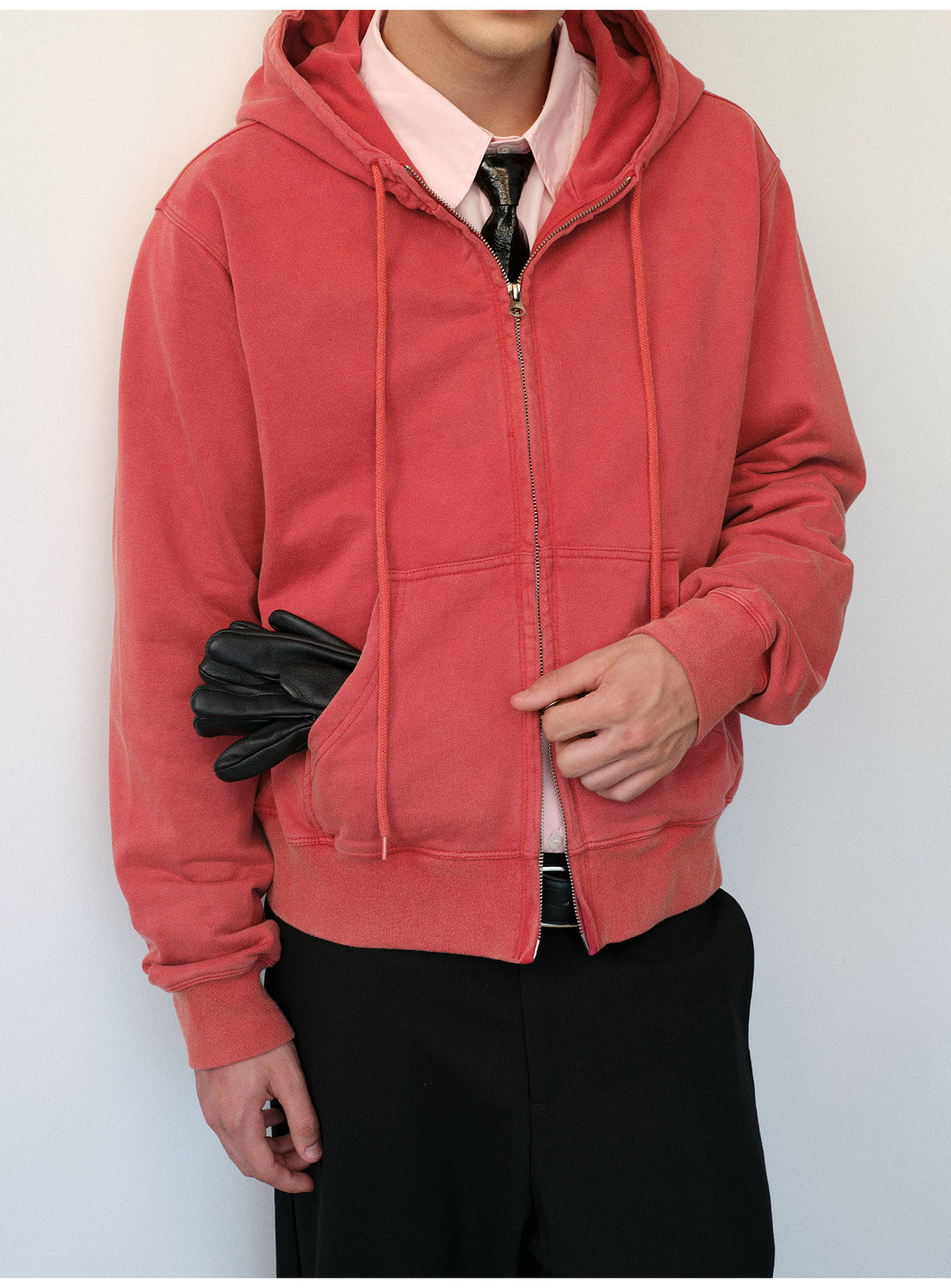 Distressed Hooded Sweatshirt