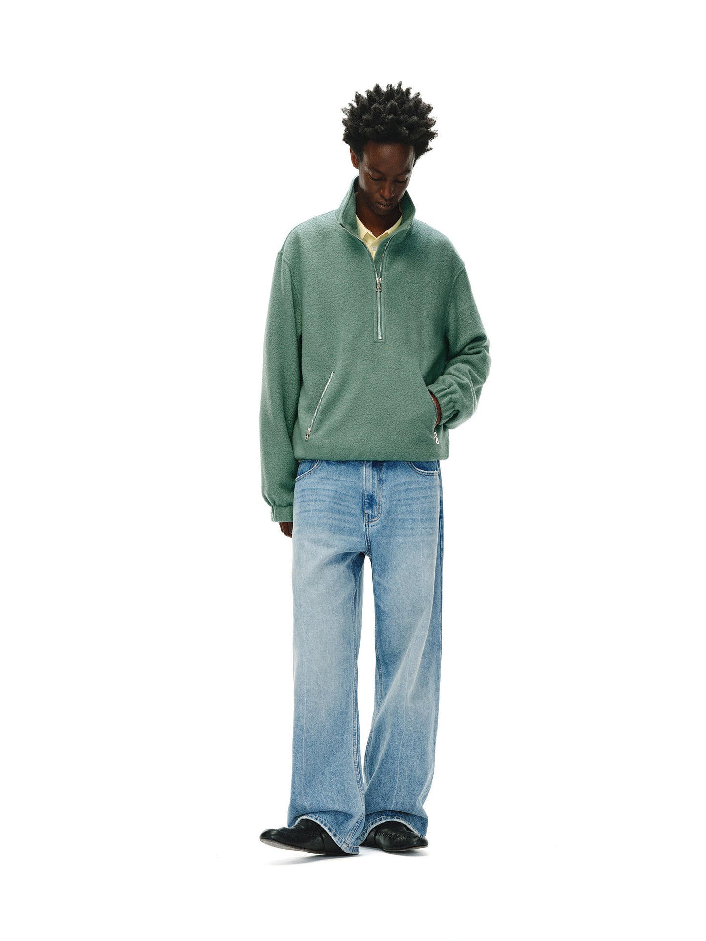 Half-Zip Pullover Wool Shirt