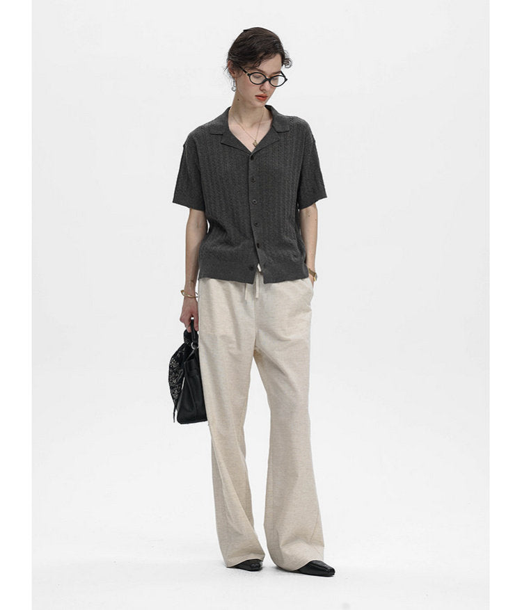 Turtleneck Button-Down Knit Shirt