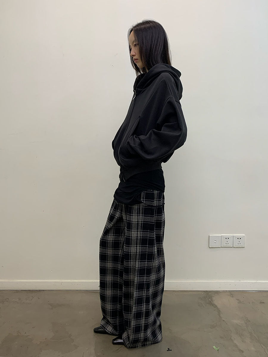 Loose Checked Casual Pants