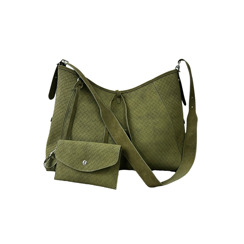 Matte-embossed shoulder bag