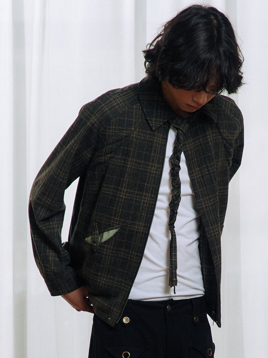 Pleated Design Cotton-Wool Jacket