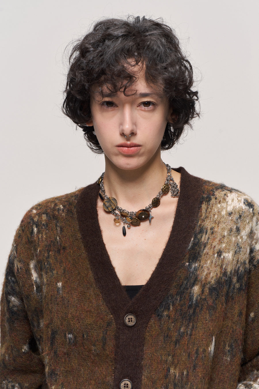 Gradient Wool Blend Cardigan