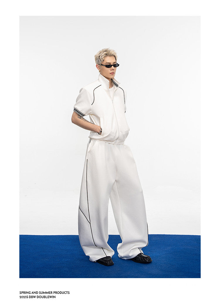 Air Layer Contrast Silhouette Jacket Set