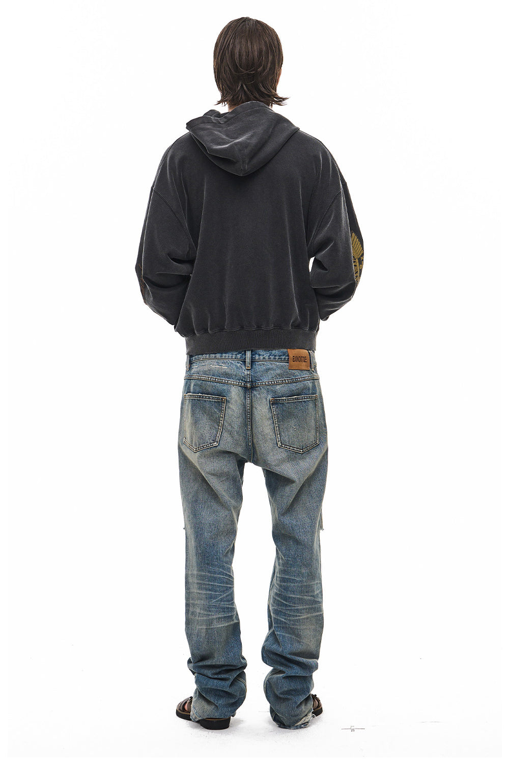 Distressed Straight-Leg Jeans