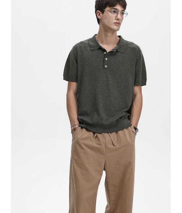 Simple Knit Polo Shirt