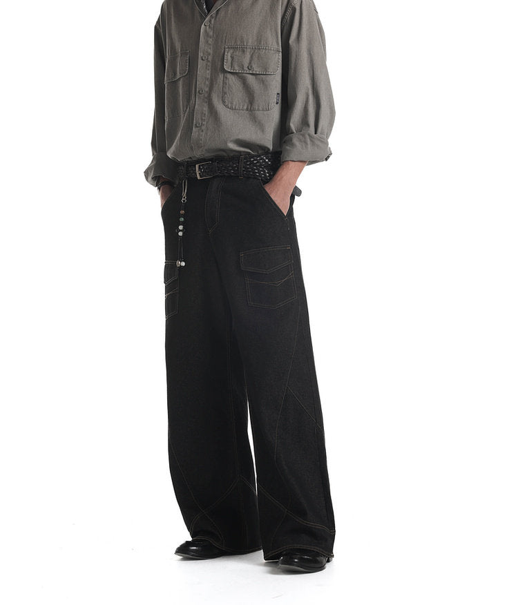 High-Stitch Multi-Pocket Jeans