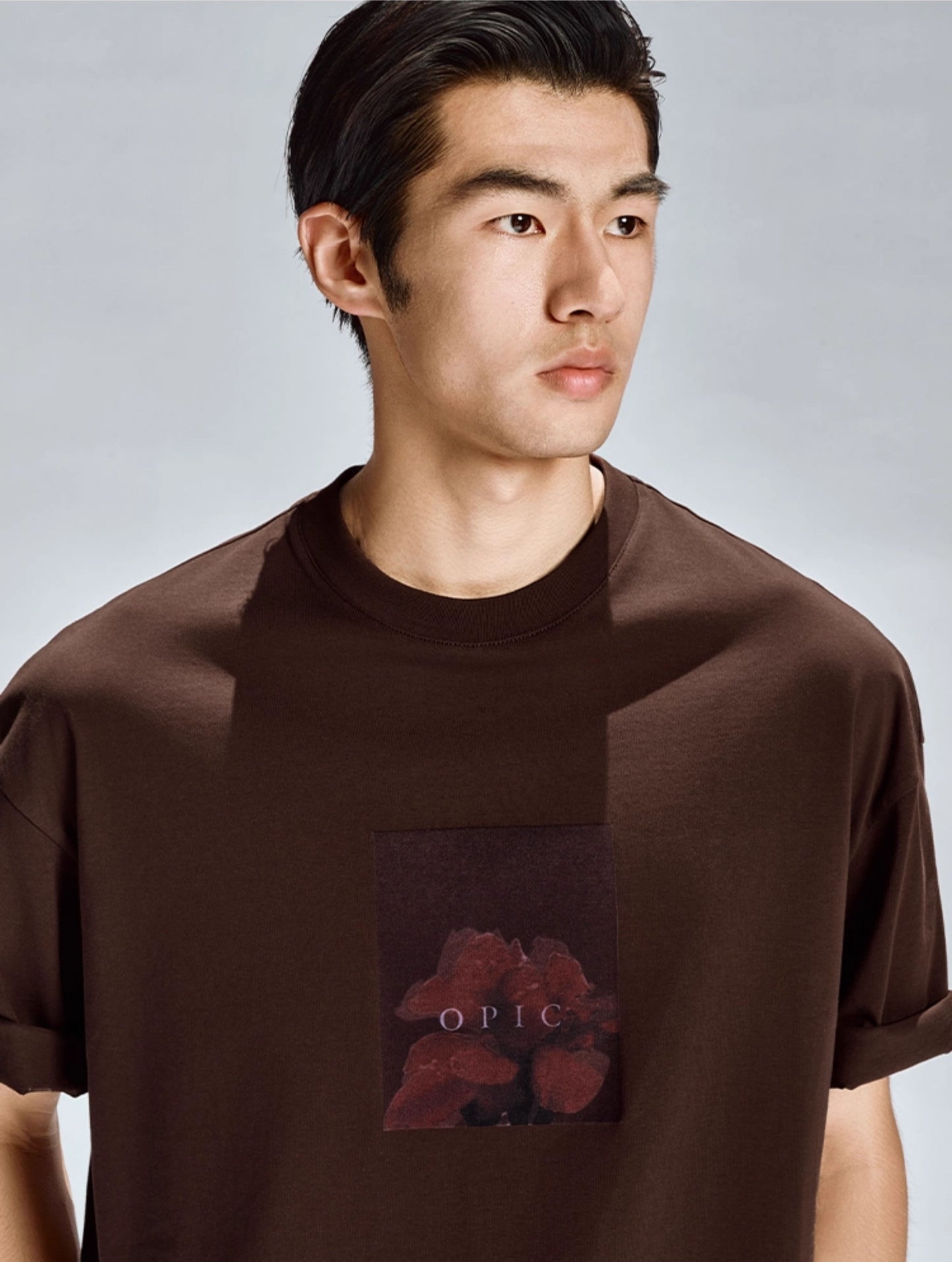 Floral print loose round neck T-shirt