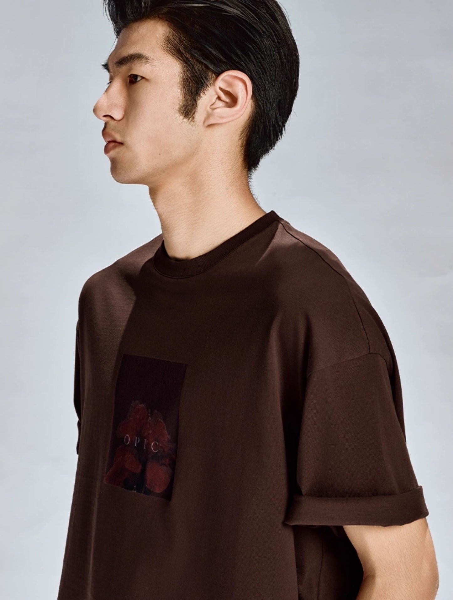 Floral print loose round neck T-shirt