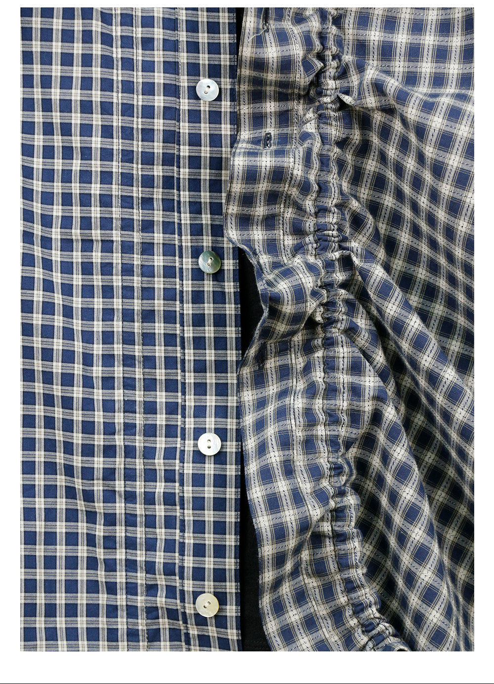 Asymmetrical plaid shirt