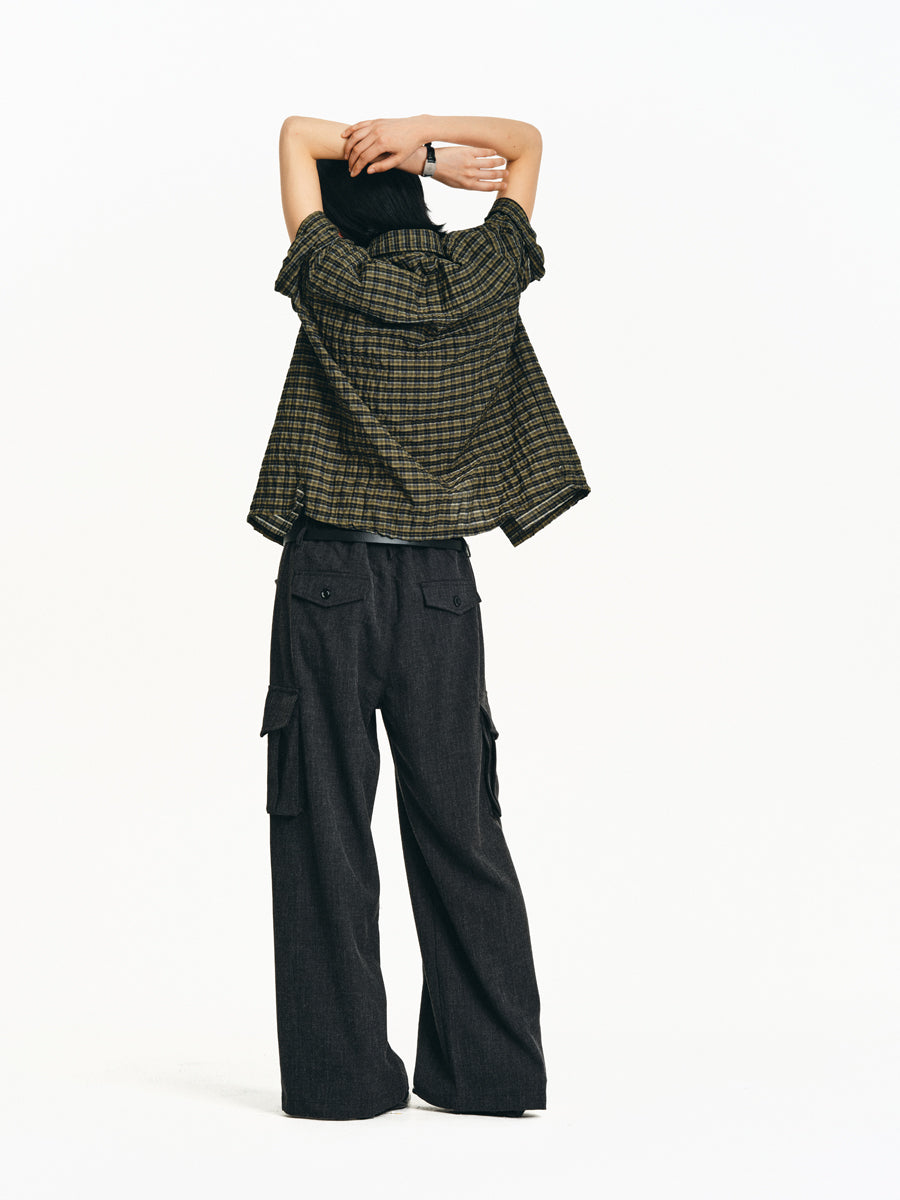 Elastic Pockets Casual Pants