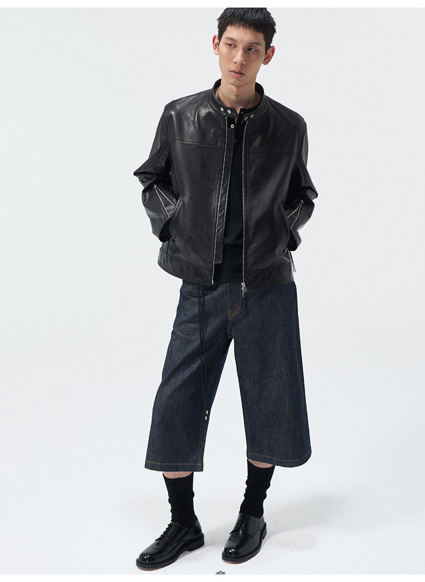 Imported Leather Short Jacket