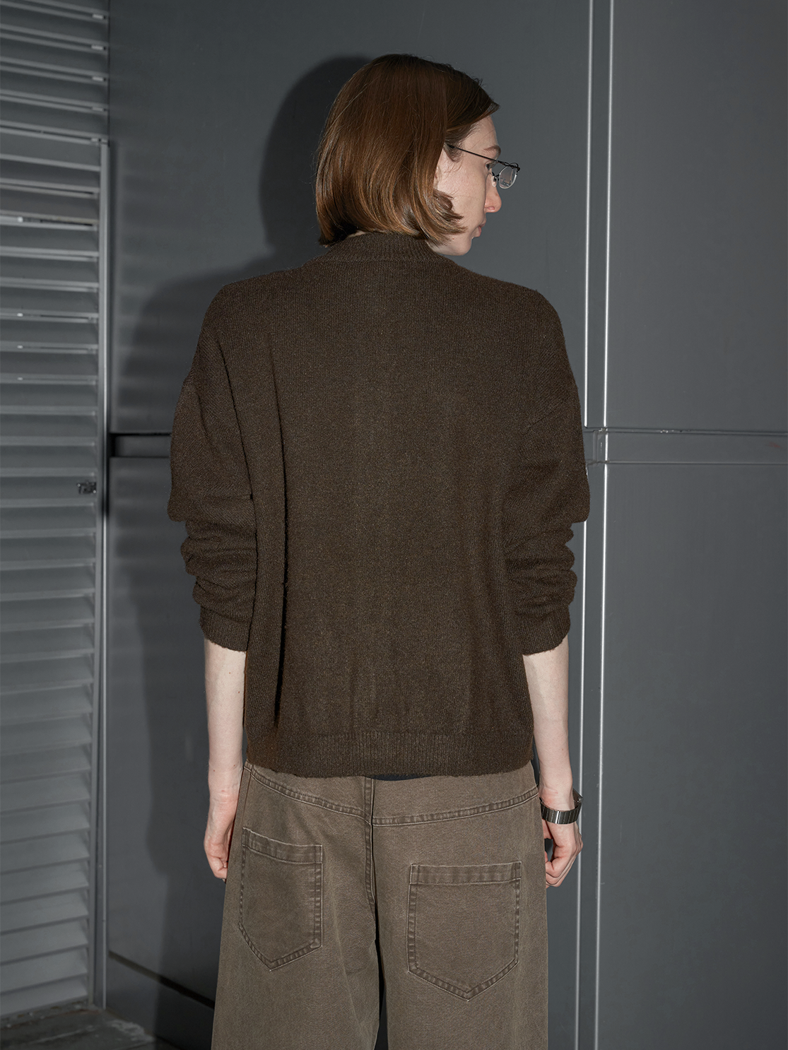 Fit Pattern Zipper Cardigan