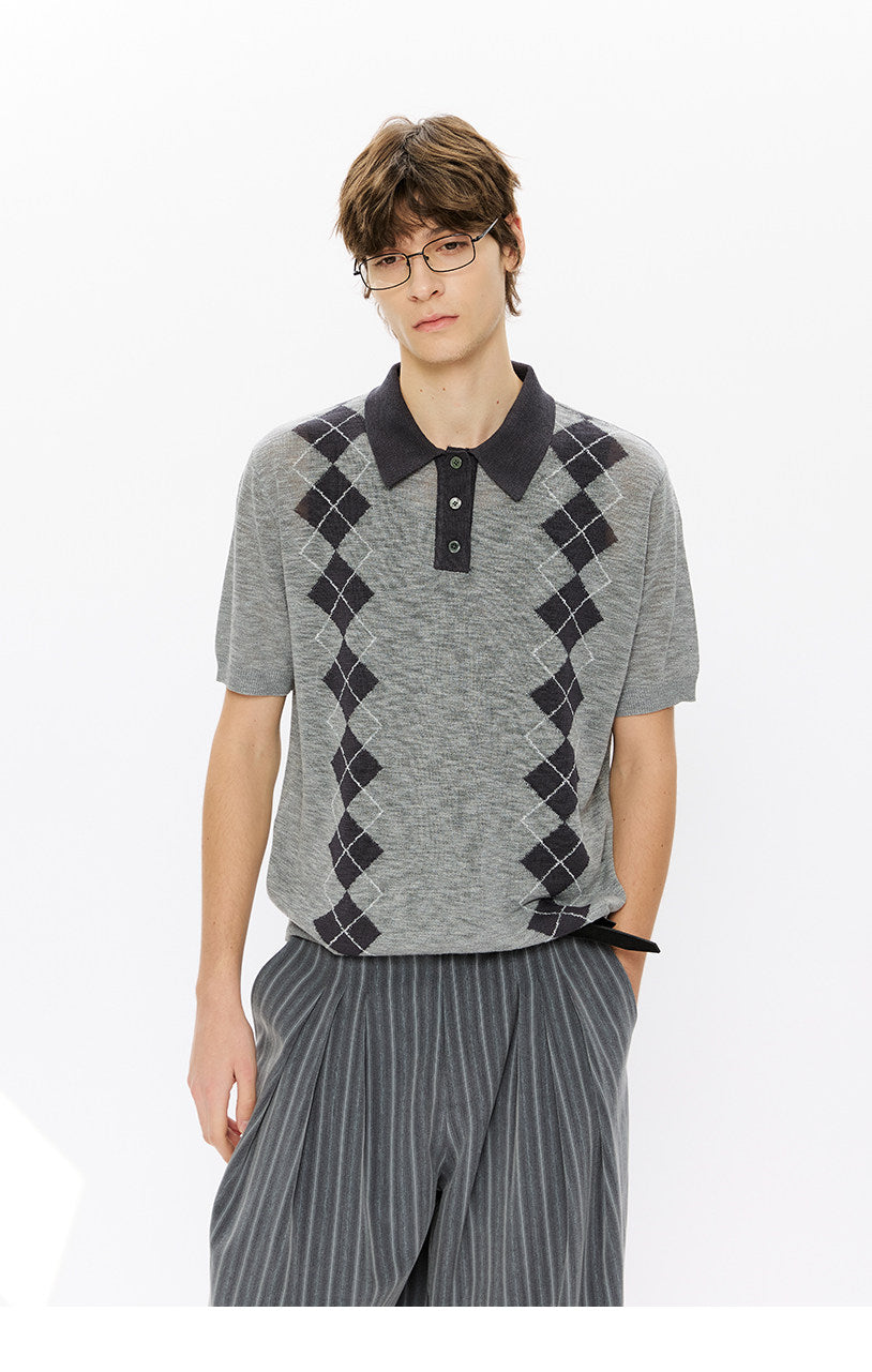 Knit polo shirt