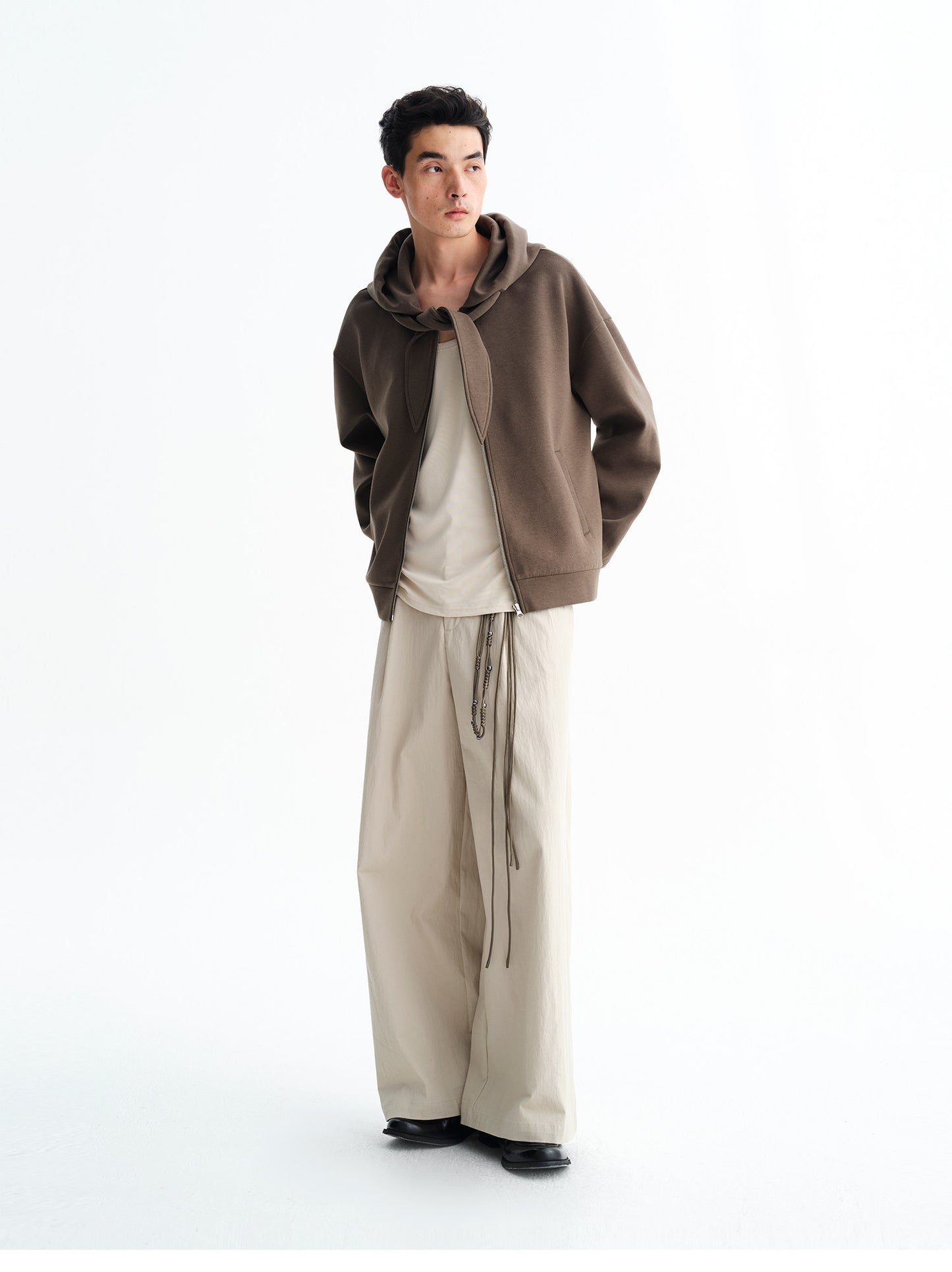 Relaxed wide-leg casual pants