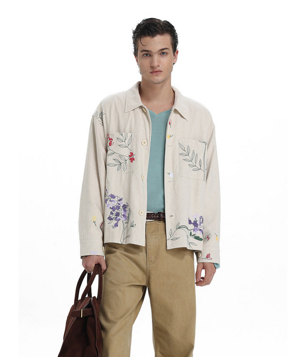 All-Over Embroidered Linen-Blend Jacket