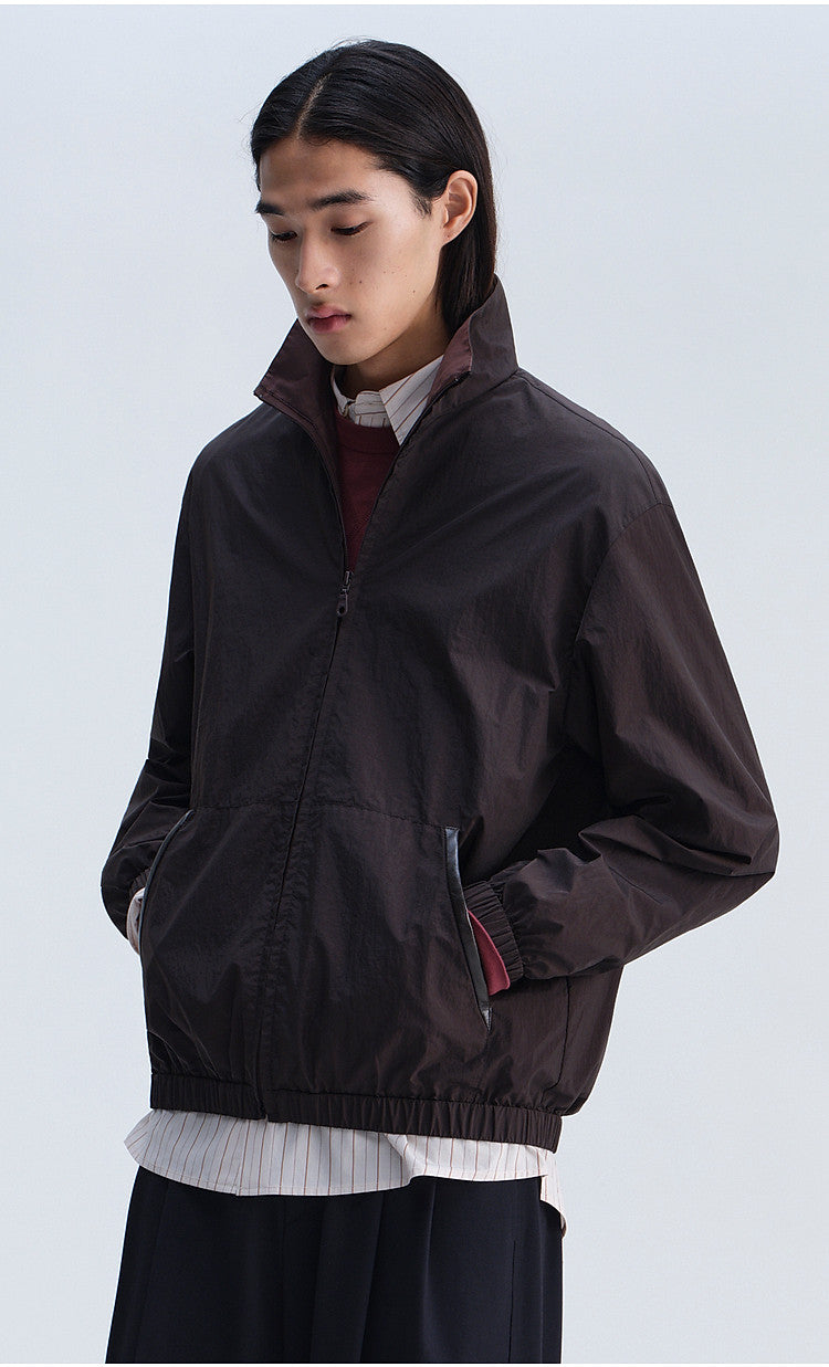 Casual Short Jacket with Stand-Up Collar