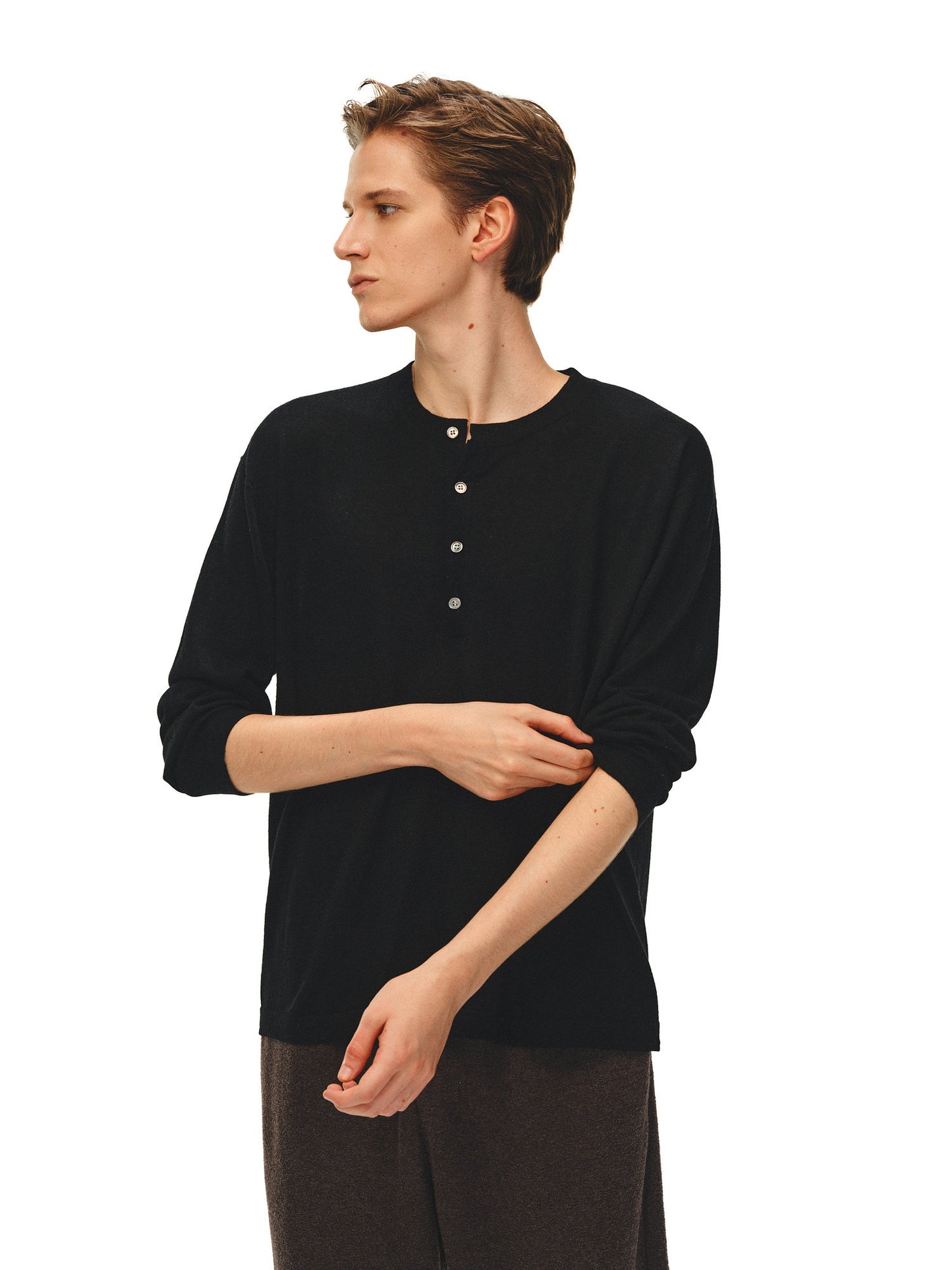 Henry-collar T-shirt