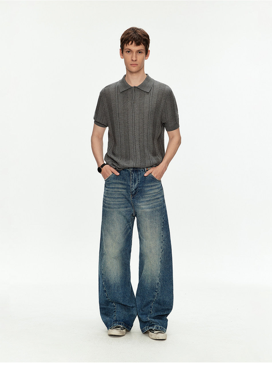 Casual Knit Polo Shirt