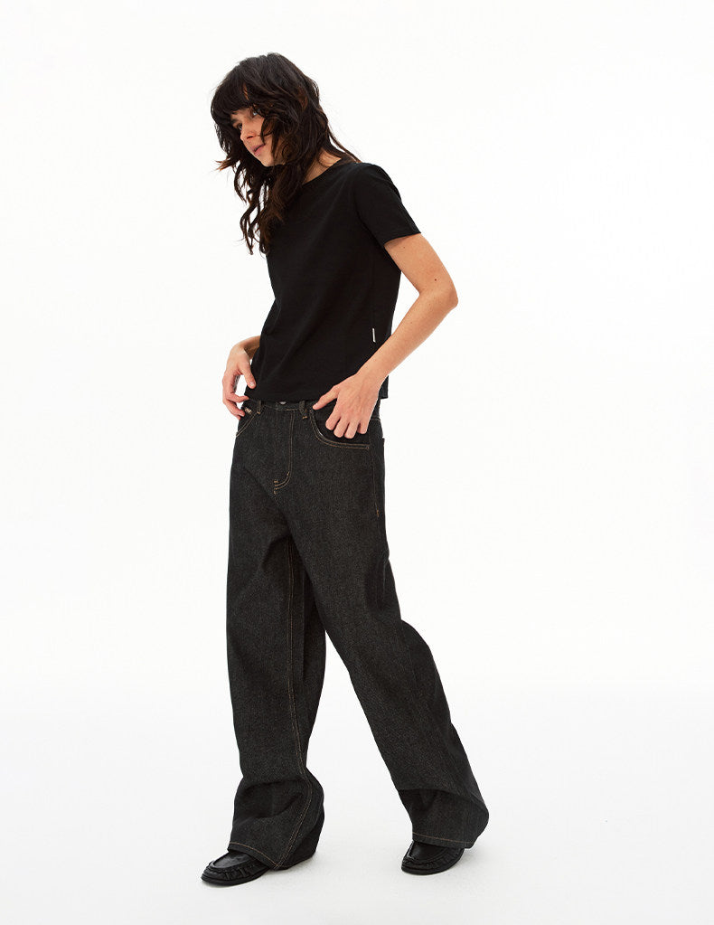 Premium Straight-Leg Raw Denim Pants