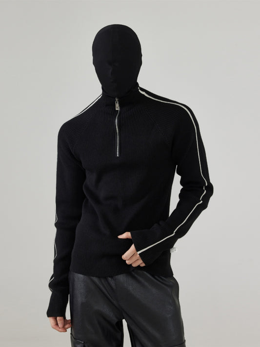 Wool Slim Fit Zipper Sweater