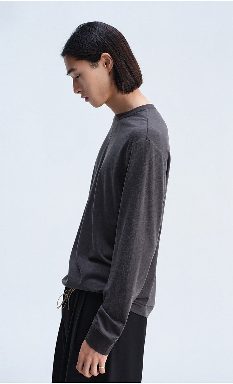Open-Stitch Collar T-Shirt