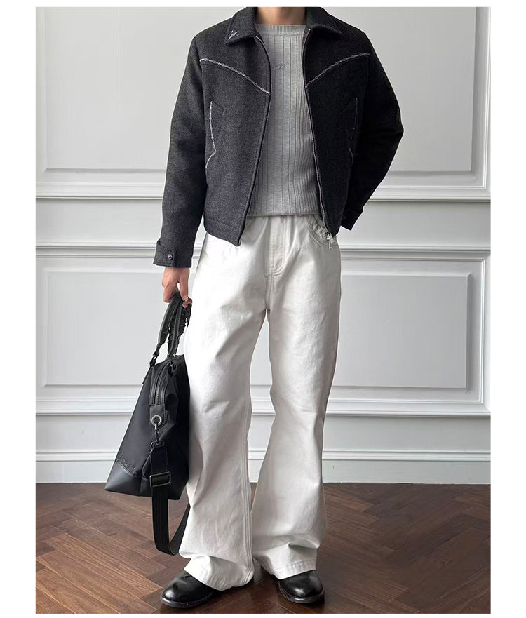 Short Style Wool Blend Jacket