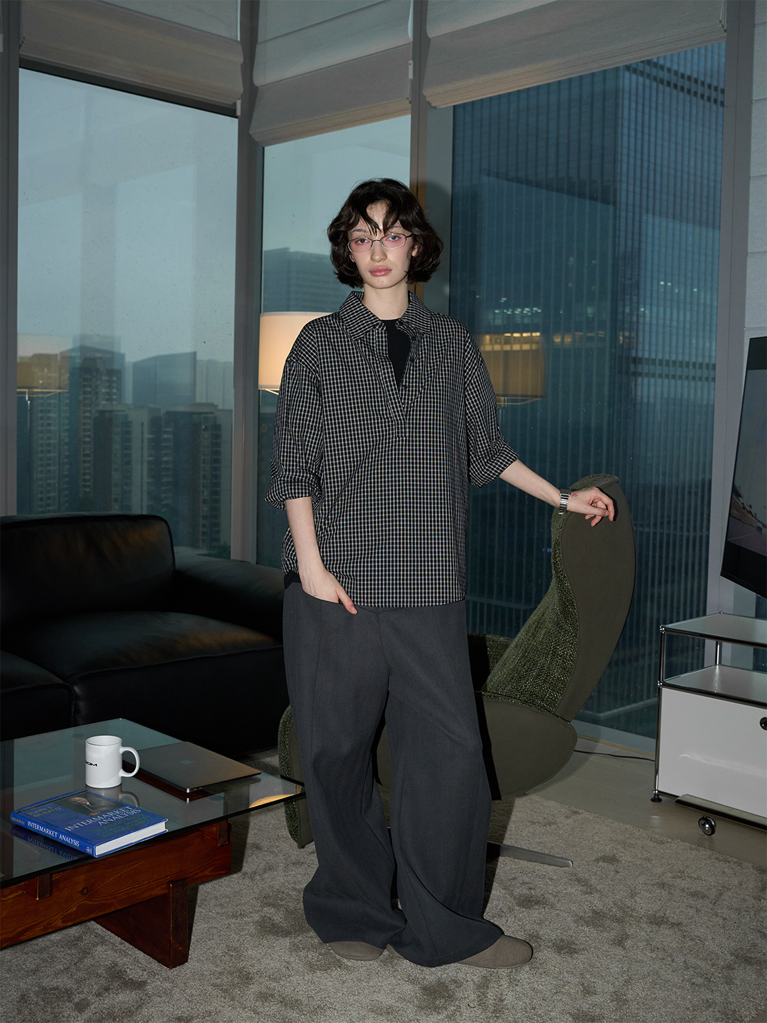 Half-Open Check Shirt