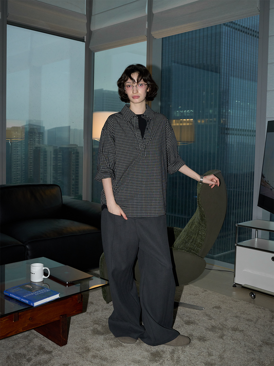 Half-Open Check Shirt