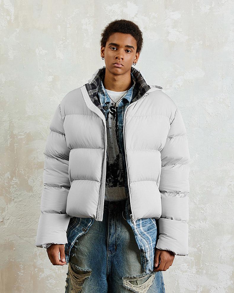 Plain Short Wide Down Jacket