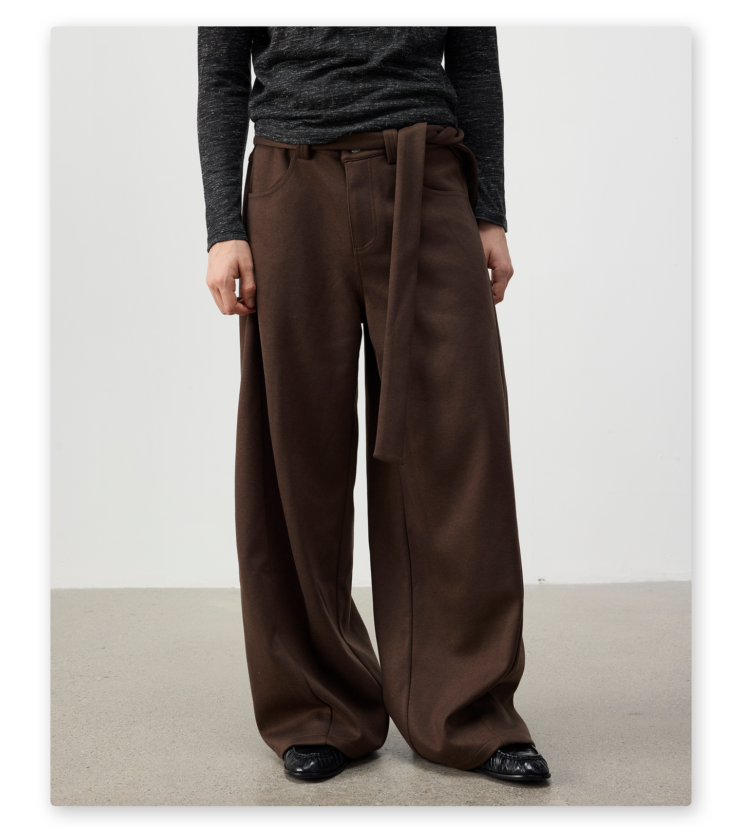Wool-Blend Casual Pants