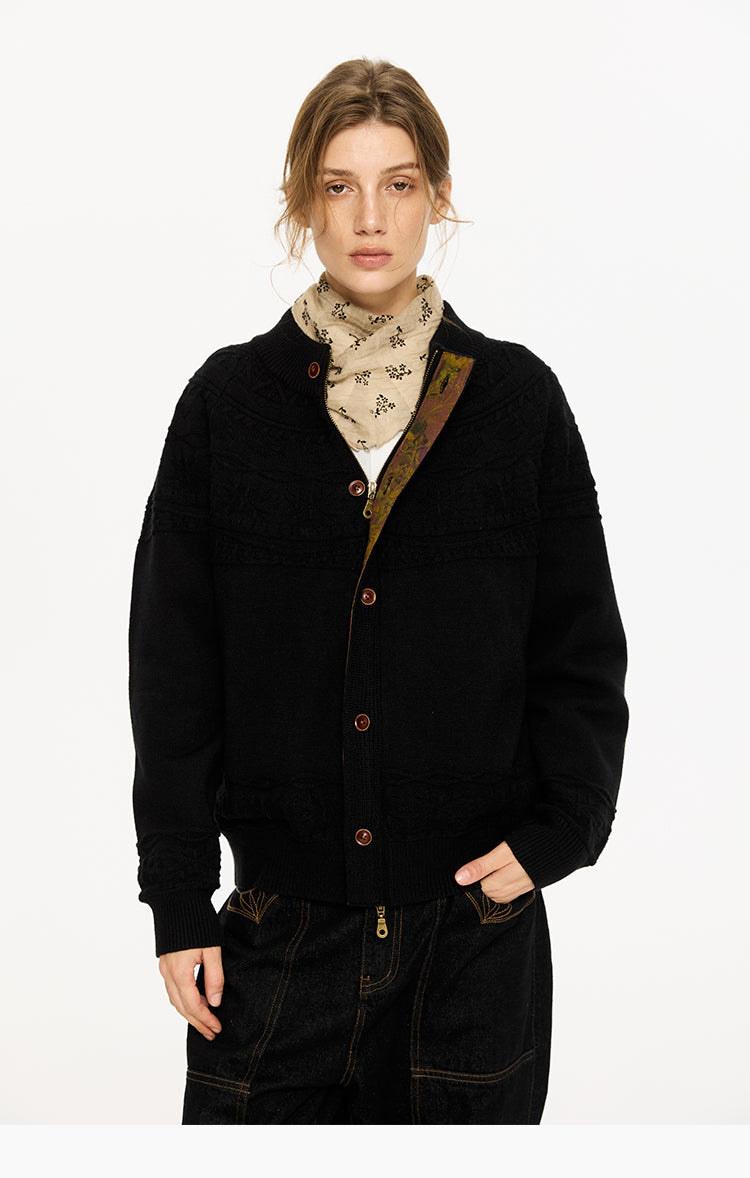 Zipper Knit Cardigan