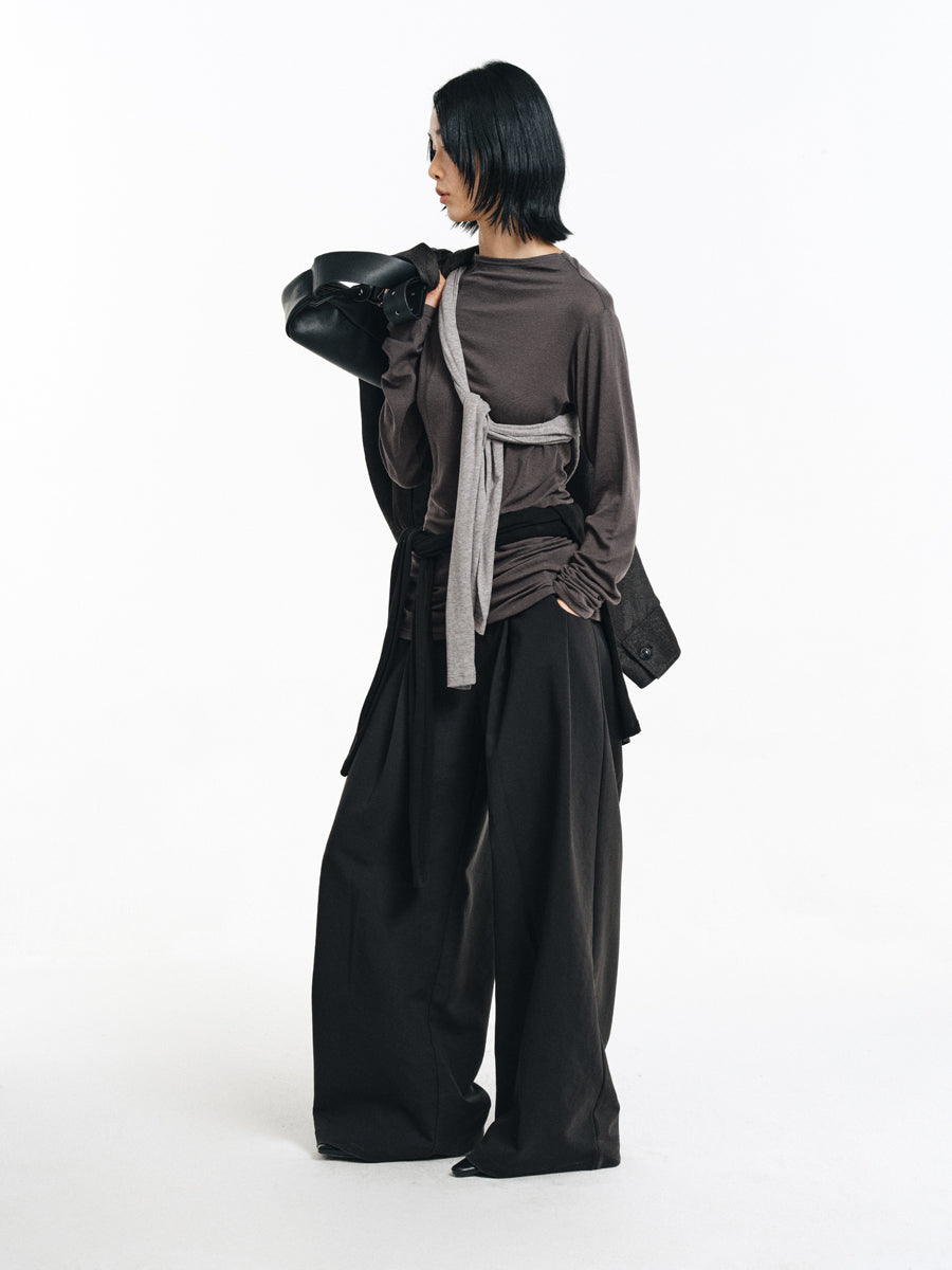 Wrinkle-resistant double-pleated casual pants